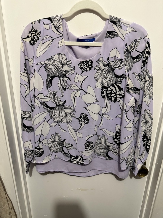 Apt. 9 Tops - Apt. 9 - Drape Black Floral Blouse